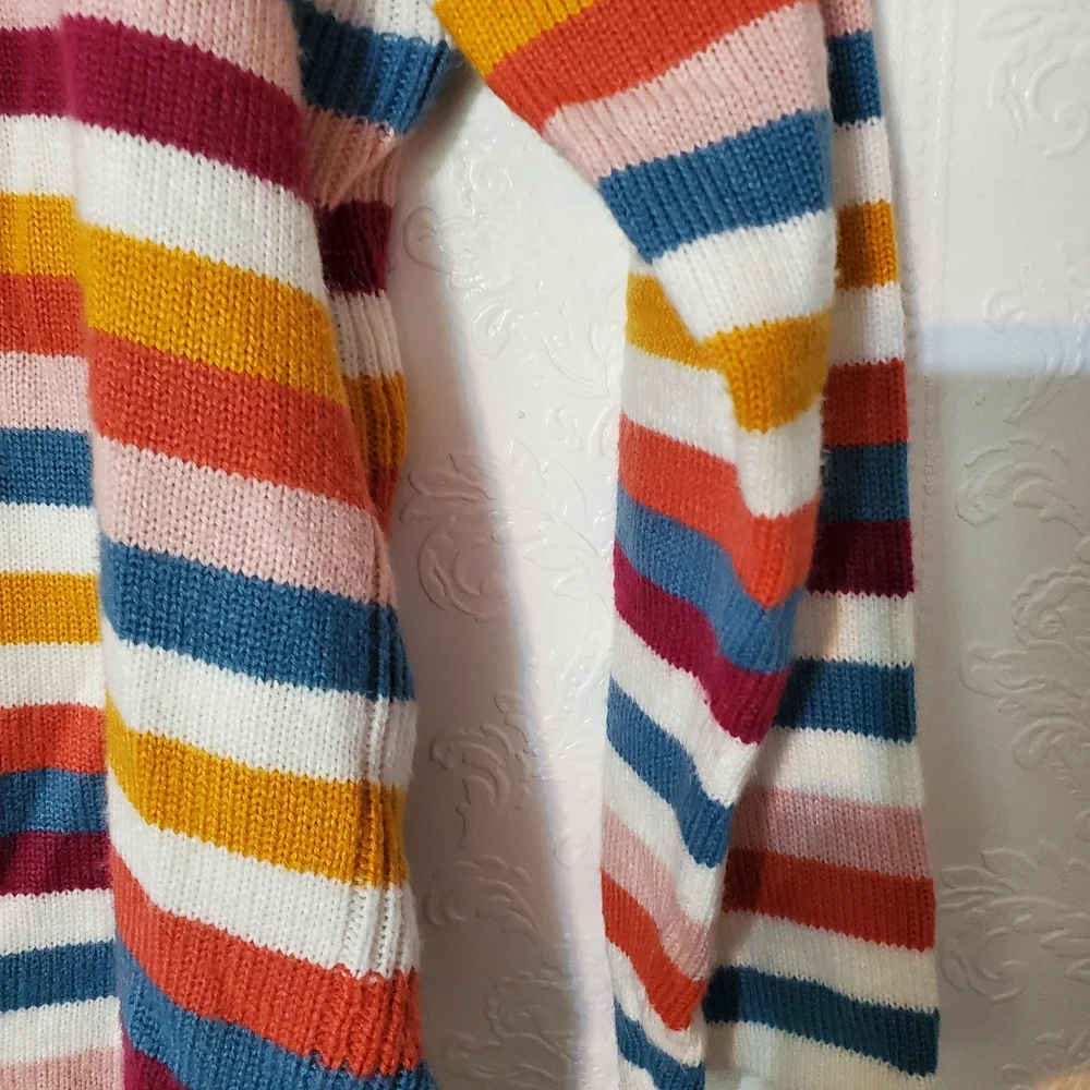 Westbound woman 1X striped colorful rainbow sweater sweatshirt top - Picture 11 of 13